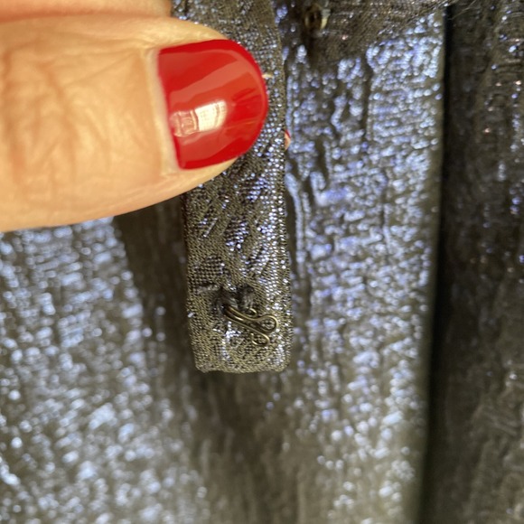 Rickie Freeman x Teri Jon Jacquard Blue Metallic Cocktail Dress Size 6 READ - Picture 5 of 15
